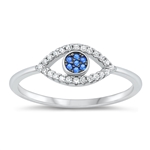 Silver CZ Ring - Eye