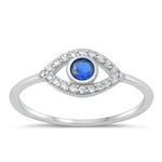 Silver CZ Ring - Eye