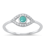 Silver CZ Ring - Evil Eye