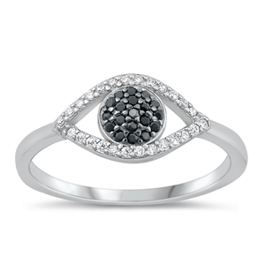 Silver CZ Ring - Eye