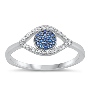 Silver CZ Ring - Eye