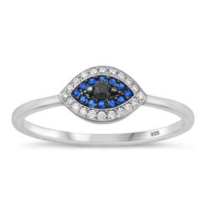 Silver CZ Ring - Eye