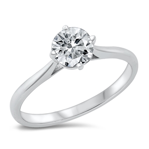 Silver CZ Ring - Solitaire