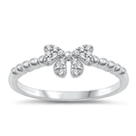 Silver CZ Ring - Bow