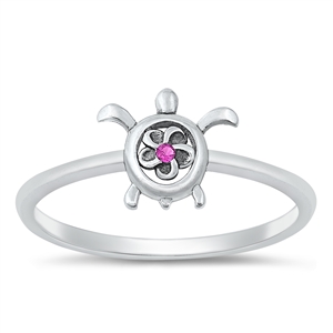 Silver CZ Ring - Turtle