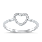 Silver CZ Ring - Heart