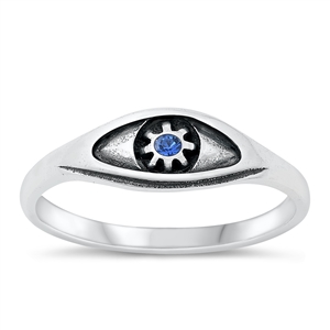 Silver CZ Ring - Eye