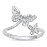 Silver CZ Ring - Butterfly