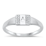 Silver CZ Ring - Key Hole