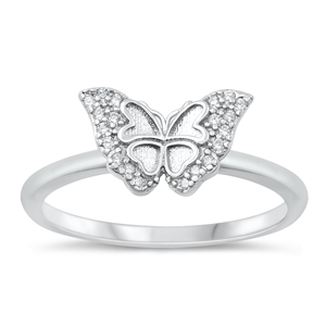 Silver CZ Ring - Butterfly