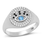 Silver CZ Ring - Evil Eye