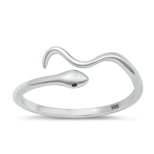 Silver CZ Ring - Snake