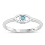 Silver CZ Ring - Evil Eye