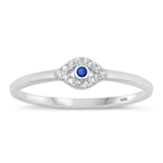 Silver CZ Ring - Evil Eye