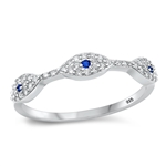 Silver CZ Ring - Evil Eye