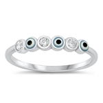 Silver Stone Ring - Evil Eye