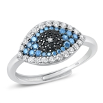 Silver CZ Ring - Evil Eye