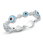 Silver CZ Ring - Evil Eye