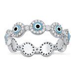 Silver CZ Ring - Evil Eye