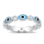 Silver Stone Ring - Evil Eye