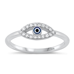 Silver CZ Ring - Evil Eye