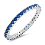 Silver Ring / Blue Sapphire CZ