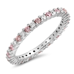 Silver Ring W/ Pink CZ