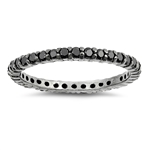 Silver Ring W/ Black CZ - $4.99