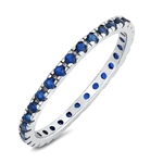 Silver Ring W/ Blue Sapphire CZ