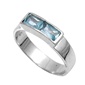 photo of Silver CZ Baby Ring with Aquamarine Color Stone