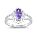 photo of Silver CZ Baby Ring with Amethyst Color CZ Stone