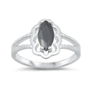 photo of Silver CZ Baby Ring with Black CZ Stone