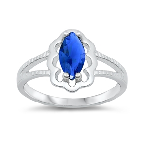 photo of Silver CZ Baby Ring with Blue Sapphire Color Stone