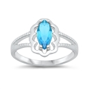 photo of Silver CZ Baby Ring with Blue Topaz Color Stone
