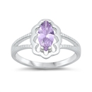 photo of Silver CZ Baby Ring with Lavender Color CZ