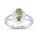photo of Silver CZ Baby Ring with Olive Green CZ Stone