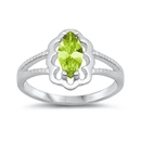 photo of Silver CZ Baby Ring with Peridot Color Stone