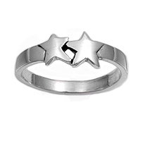 photo of Silver CZ Baby Ring - Two Stars