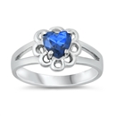photo of Silver CZ Ring - Baby Ring with Blue Sapphire Color Stone