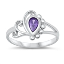 photo of Silver CZ Baby Ring with Amethyst Stone
