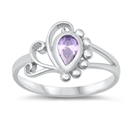 photo of Silver CZ Baby Ring with Lavender Color CZ Stone
