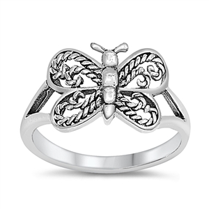 Silver Baby Ring - Butterfly