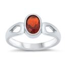 photo of Silver CZ Baby Ring with Garnet CZ Stone