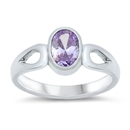 photo of Silver CZ Baby Ring with Lavender Color CZ Stone