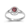 photo of Silver CZ Baby Ring with Garnet CZ Stone