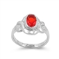 photo of Silver CZ Baby Ring with Ruby Color Stone