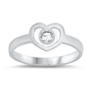 photo of Silver CZ Baby Ring - Heart with Clear CZ Stone