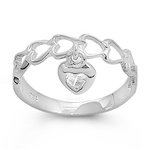 photo of Silver CZ Baby Ring - Heart