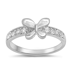 photo of Silver CZ Baby Ring - Butterfly