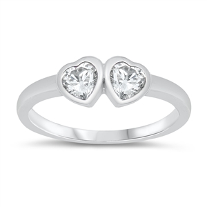 photo of Silver CZ Baby Ring - Heart with Clear CZ Stone